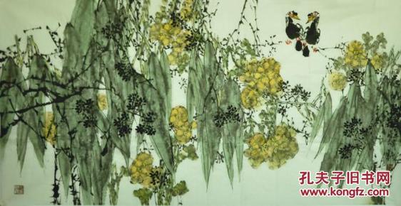 四川人 当代著名花鸟画家 梁时民先生精品四尺花鸟 四川美协副主席