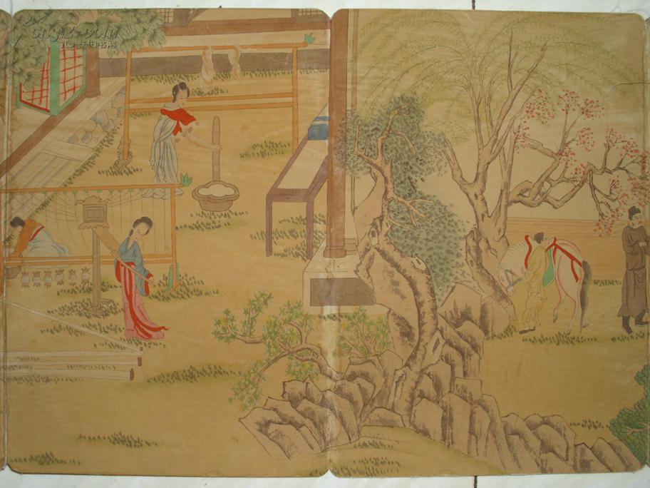 仿古 唐 周昉人物画册 国画书法字画人物画山水画老画老画古画古董