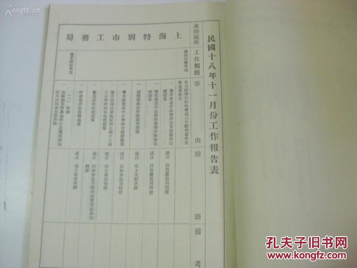 图】民国原版 16开 1929年 上海特别市政府秘