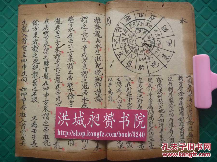 清风水秘笈写本*杨公五行盘图秘旨(50幅盘图*骑龙,认地*24山山向水诀