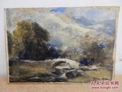antique old PAINTING watercolour GEORGE SYKES B 1863