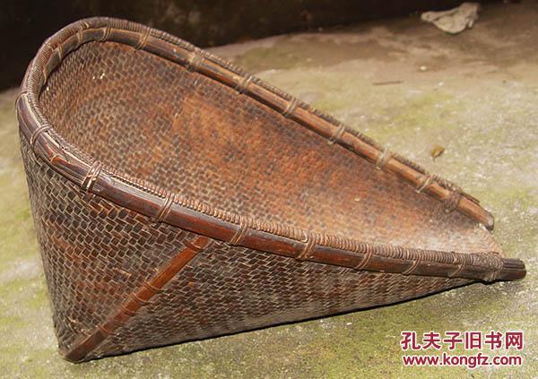 清代 竹文化 竹艺 竹编茶箕 安化当地制茶工具 (长40cm宽28cm高27cm)