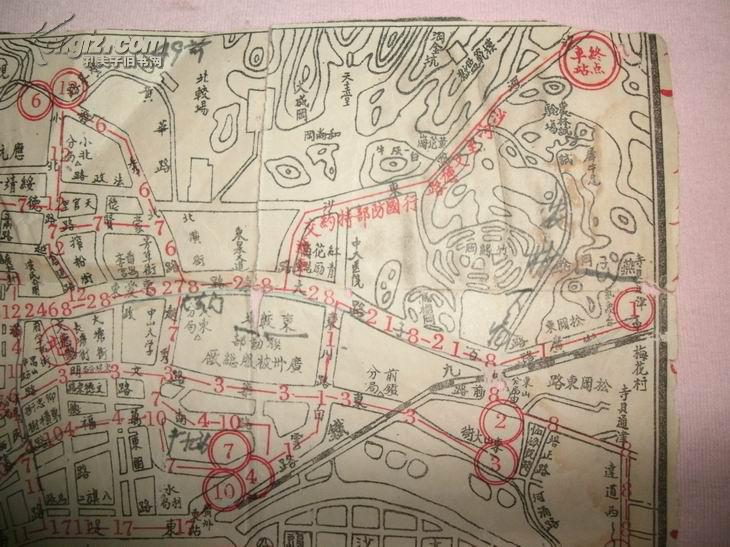 包邮1949年广州市交通图图片
