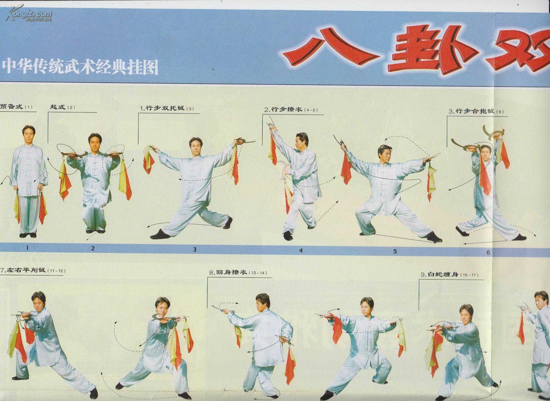 中华传统武术经典挂图:八卦双铖