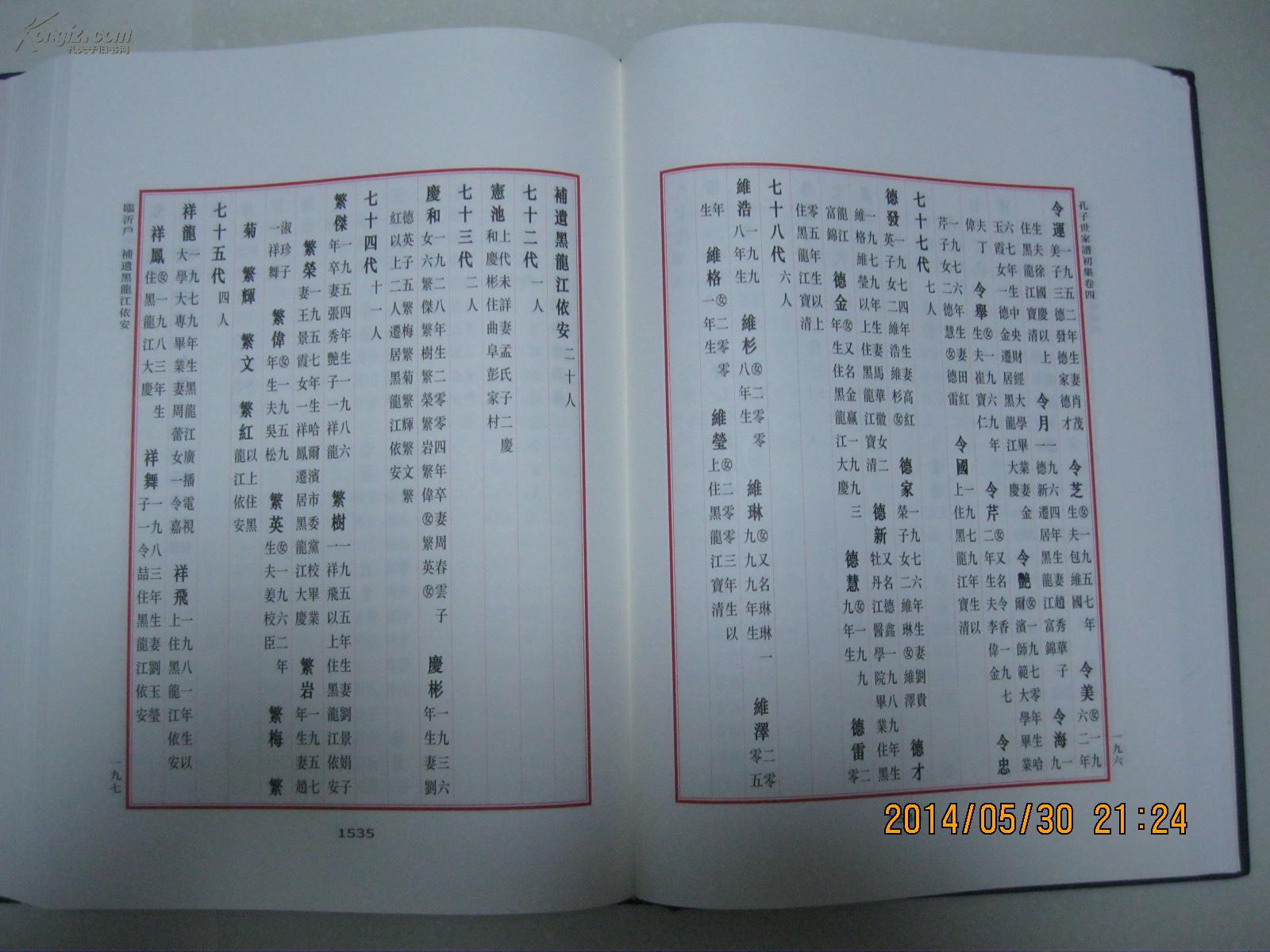 孔子世家谱第四册临沂户孟村户分布在临沂黑龙江依安孟村山西襄垣长山