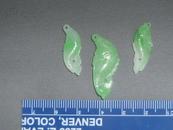 3块鱼形绿玉翡翠挂件，保真，来自于美国