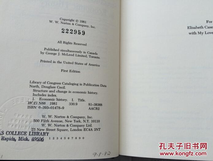 Structure and Change in Economic History 诺斯