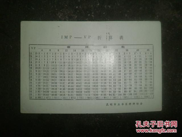 胜利体系叫牌法(附有一张" 约定桥牌计分表")