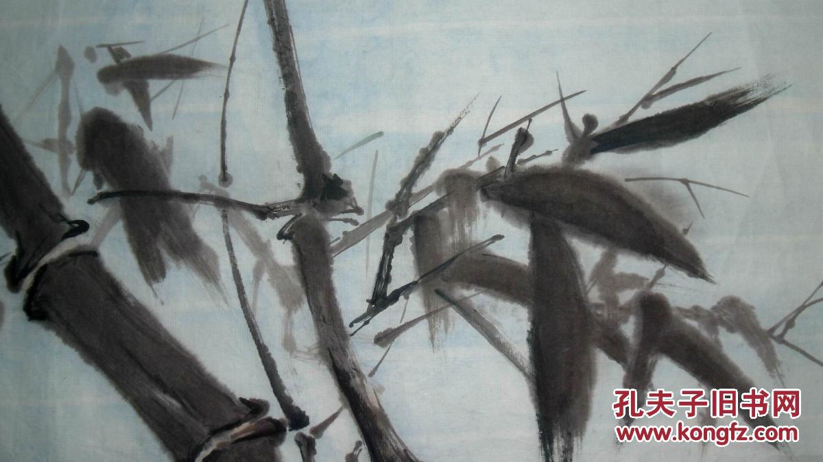 手绘真迹国画:叶固义《夏竹》
