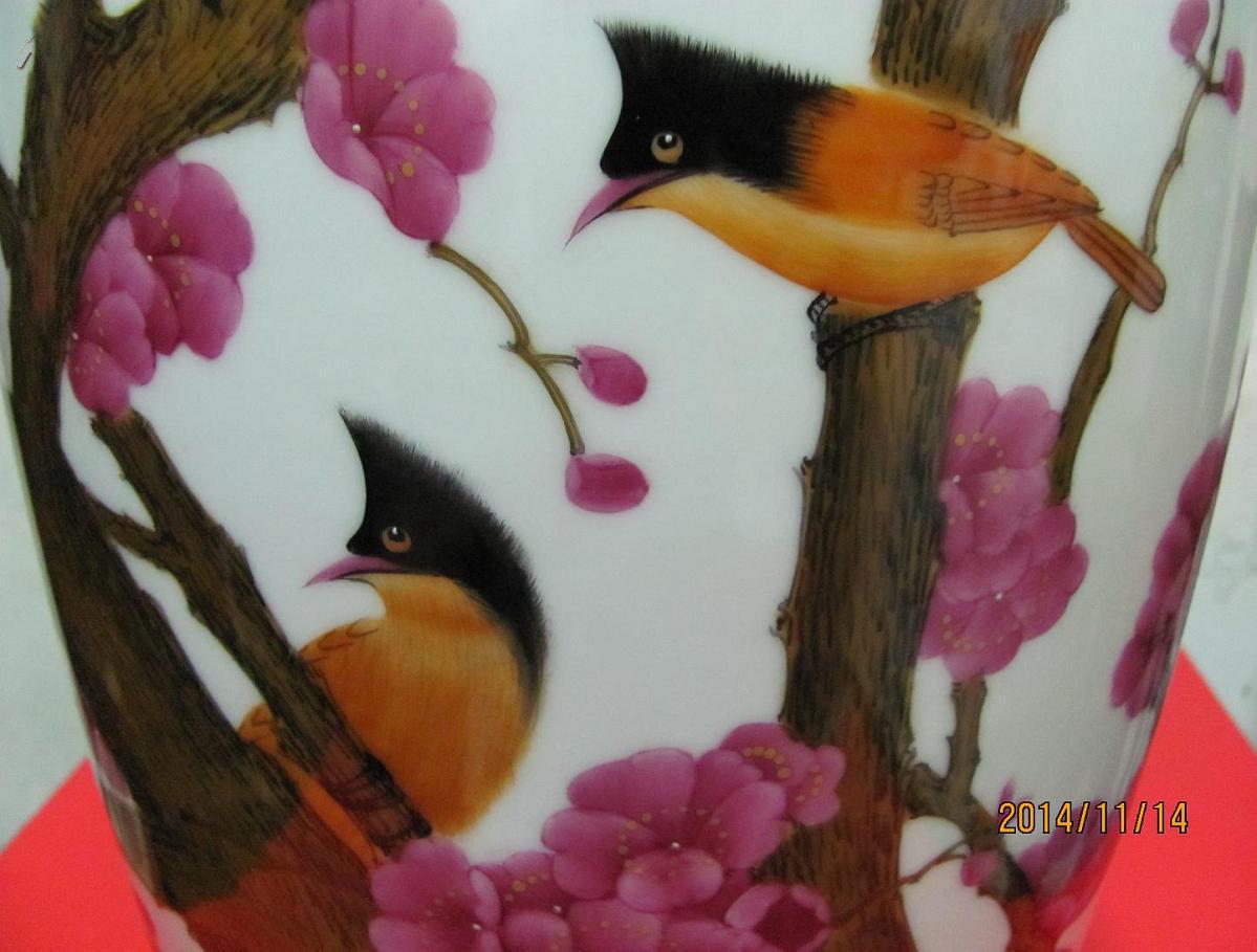 鸟语花香·粉彩手绘·景德镇陶瓷绘画艺术名人作品·冯绍风庚寅年作品