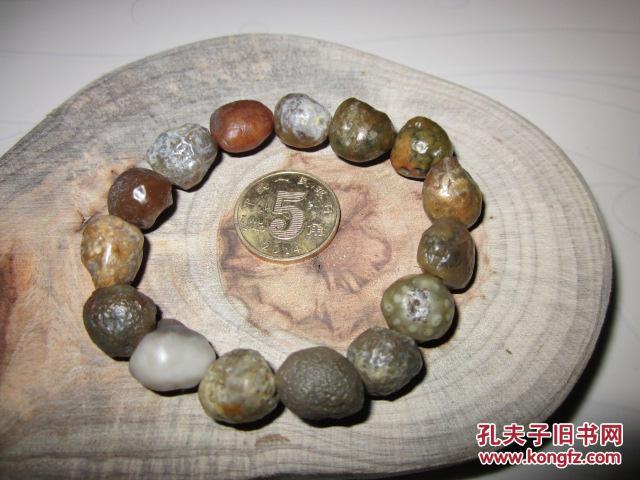 天然戈壁玛瑙原石 阿拉善筋脉石手串 奇石经脉手链2号(一串)