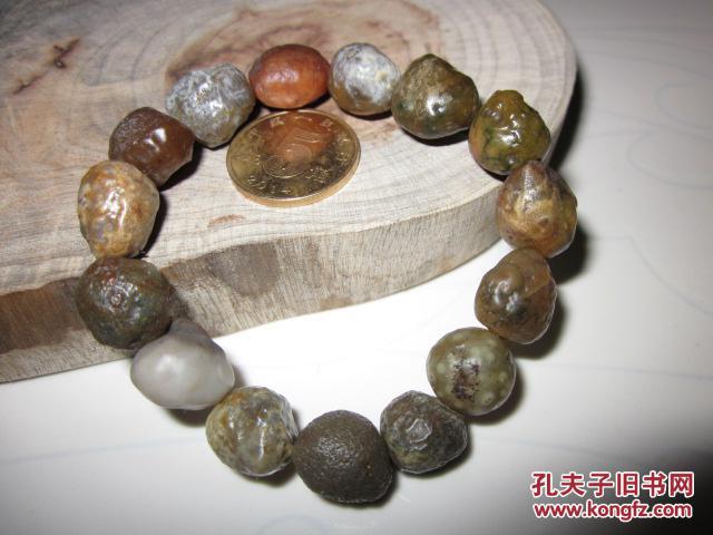 天然戈壁玛瑙原石 阿拉善筋脉石手串 奇石经脉手链2号(一串)