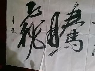 中国当代著名书画家:王辰--精品书法《鸿业腾飞》1张