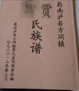 贾氏族谱(蜀南泸县方洞镇)