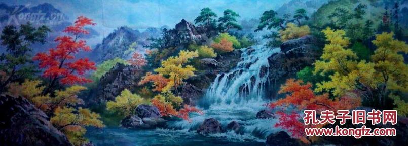 珍品真迹 朝鲜名家金光赫 丙烯画 风景山水图 手绘真真迹!