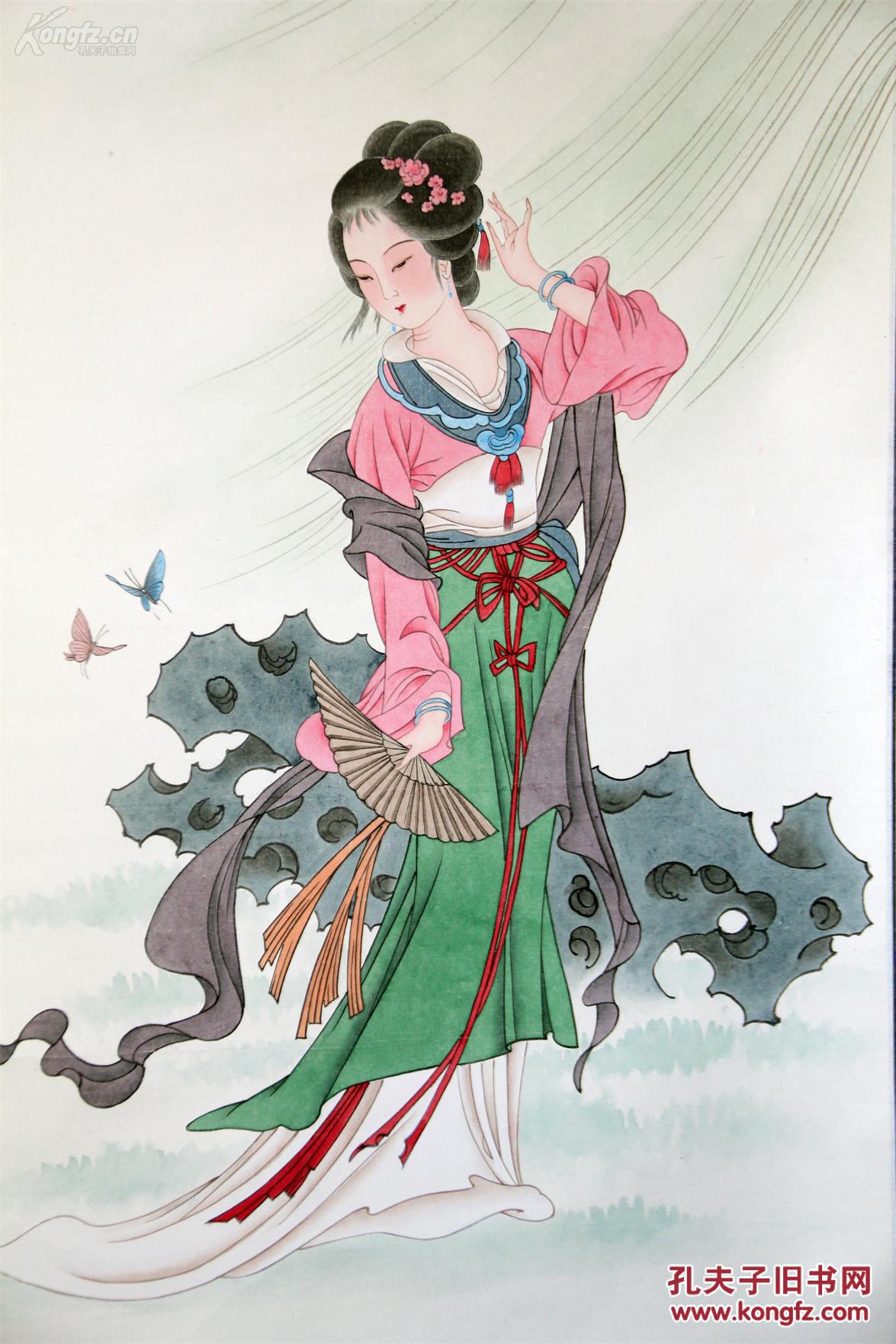工笔重彩画会理事,齐白石艺术研究会理事任梦龙 工笔精品《宝钗扑蝶》