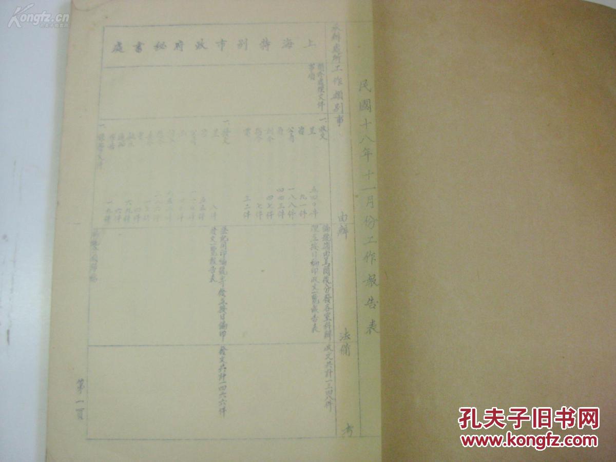 图】民国原版 16开 1929年 上海特别市政府秘