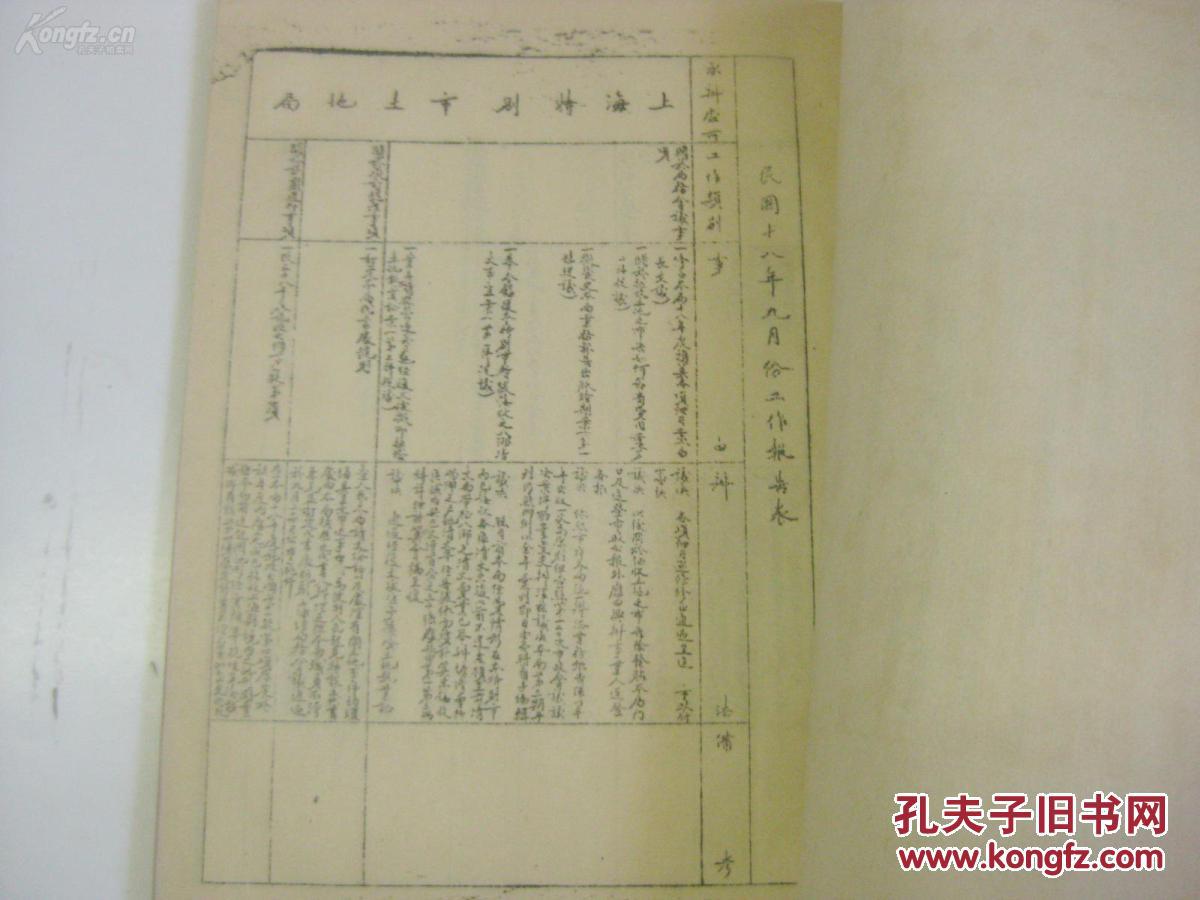图】民国原版 16开 1929年 上海特别市政府秘