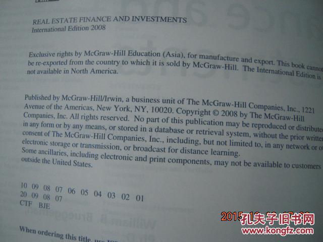 l Estate Finance and Investments(房地产金融和