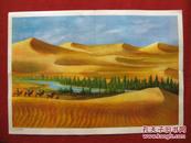 保老保真 怀旧收藏 80年代 教育挂图《温带沙漠景象》上海教育出