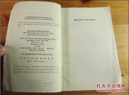 【图】太阳照样升起 英文版_价格:15.00_网上