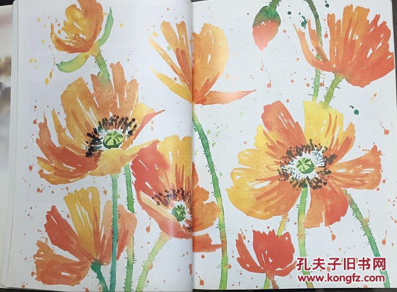 植物手绘水彩花卉绘画技巧trace & paint flowers丙烯
