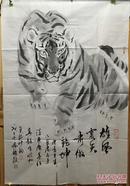 唐青(画虎)杨镛(题款) 70*100