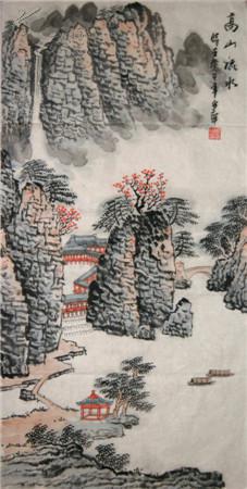 【图】名家周争辉山水《高山流水》_价格:220.00_网上