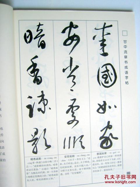 甘中流草书成语字帖