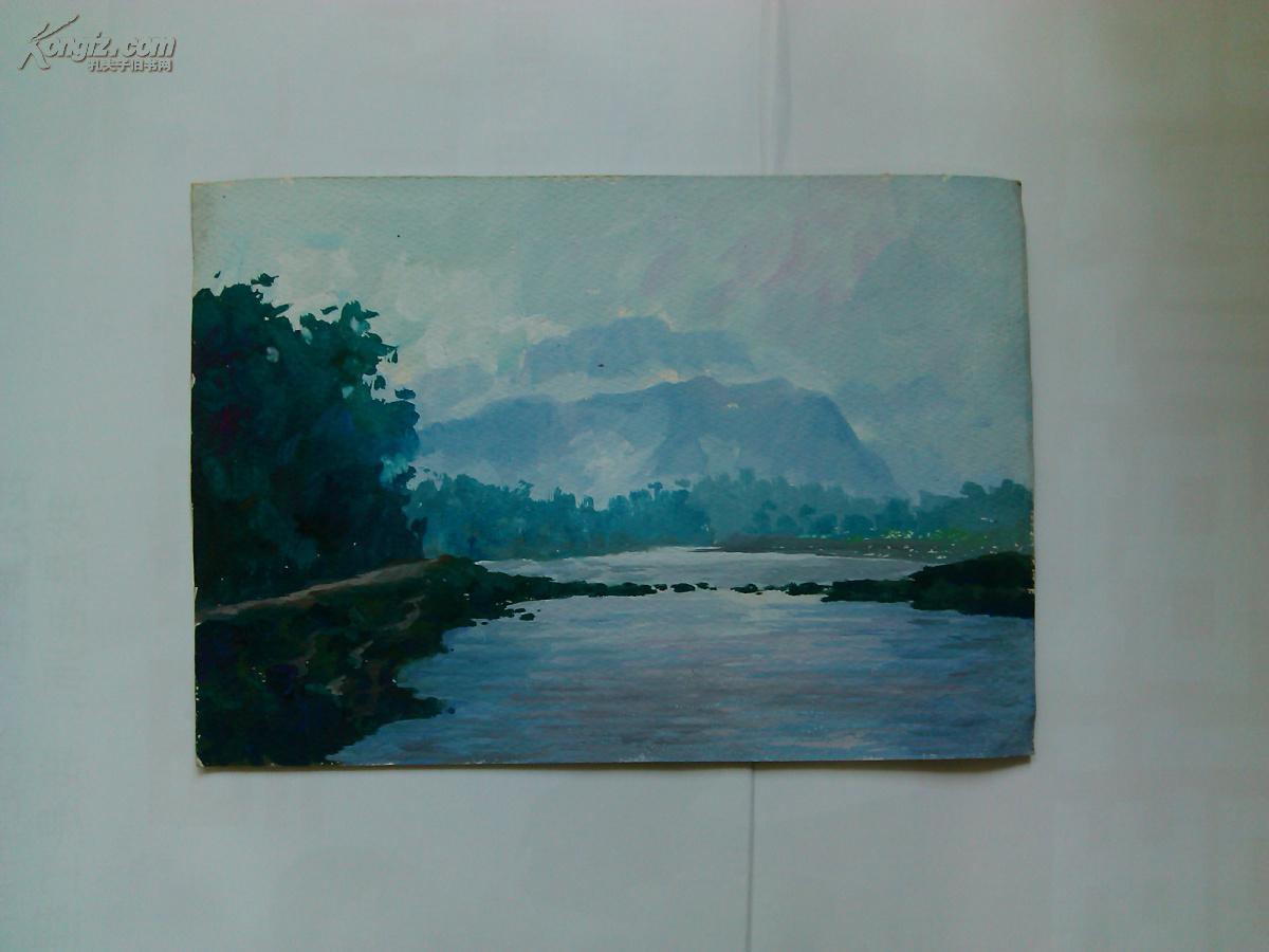 成都水彩画 风景画 小品画 卡纸纯手绘