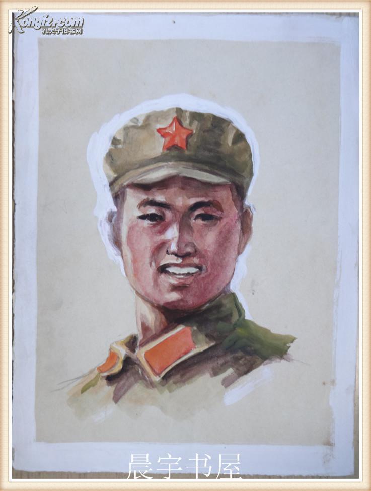 解放军 水粉画32开1张