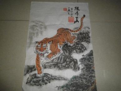 兰景志画-猛虎下山(尺寸51*35)
