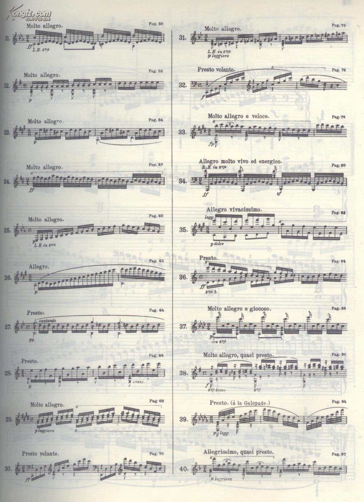 车尔尼钢琴快速练习曲 (作品299)根据莱比锡彼得版影印