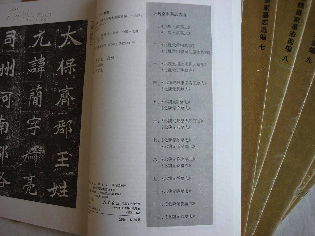 北魏皇家墓志选编1-12(元简,元演,元巶,元瞻,元瑛等)