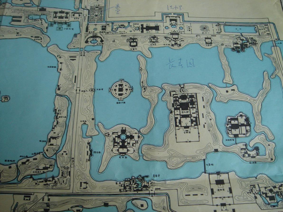 圆明园 长春园 绮春园 总平面图 1979年根据《钦定日下旧闻考》踏勘