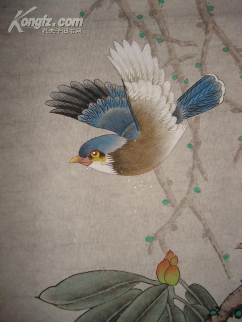 岭南画派名家:【周彦生】工笔画花鸟 一幅(斗方,很漂亮)
