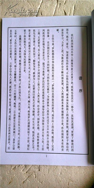 家谱----罗氏支谱【豫章堂】盐城支 16开 46页 2006年