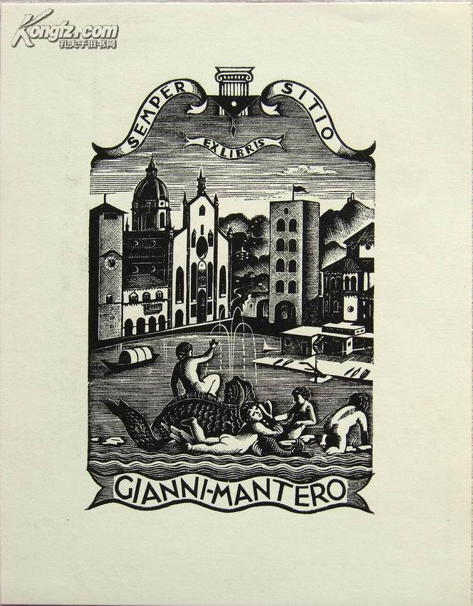 ◤ 泽帝1932年作品◥意大利著名藏书票艺术家