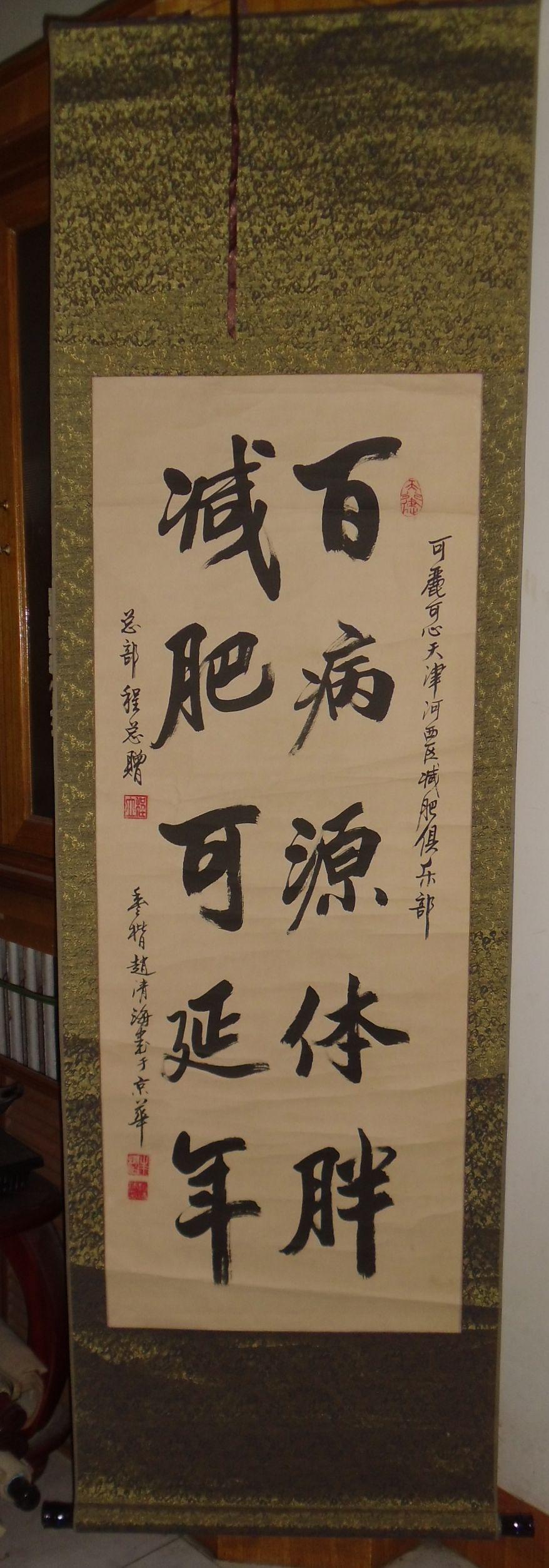 手书真迹书法:赵清海行书《百病源体胖 减肥可延年》