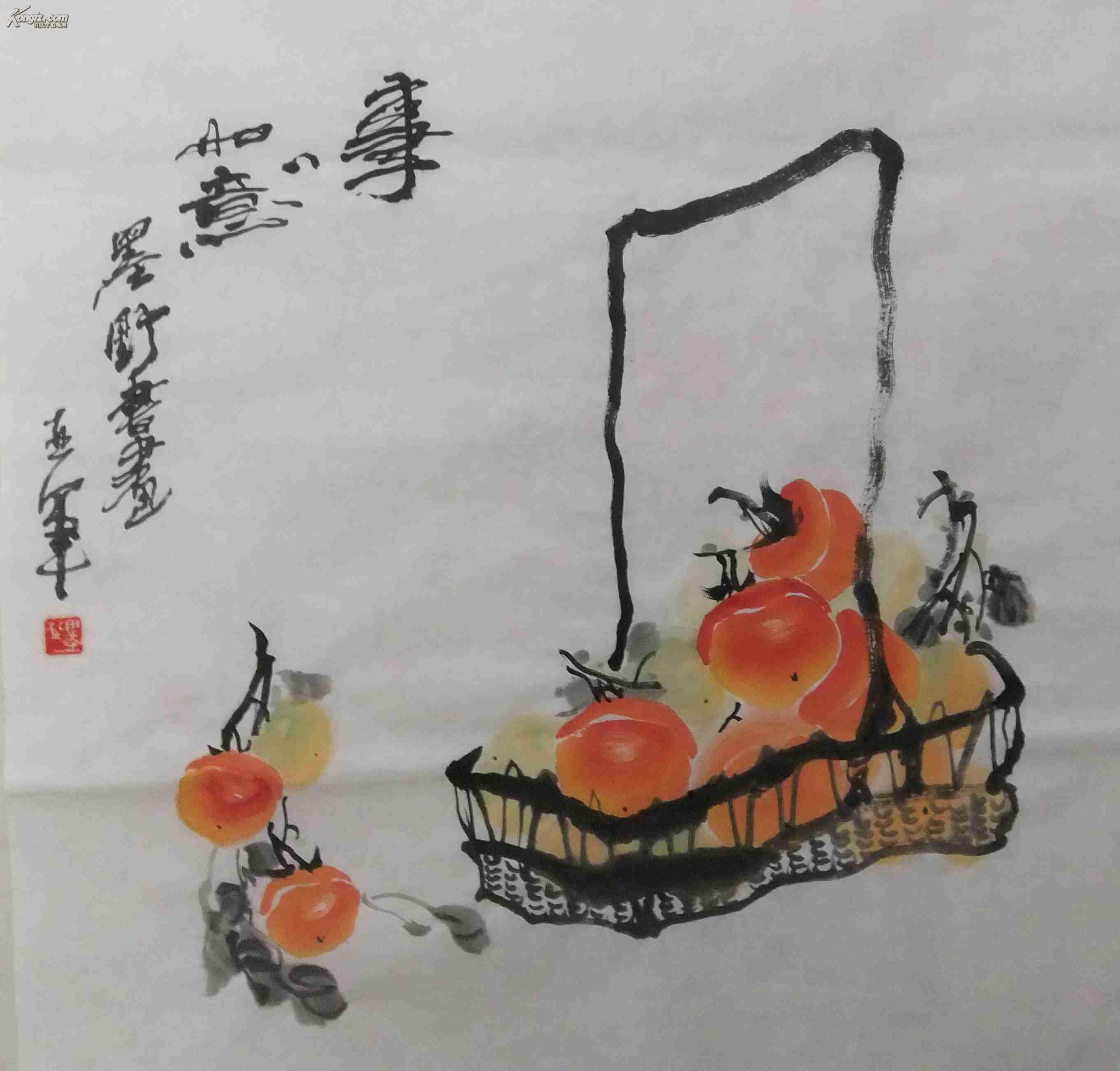 郭亚军- 墨野 国画 斗方 事事如意 拍品编号:15432802