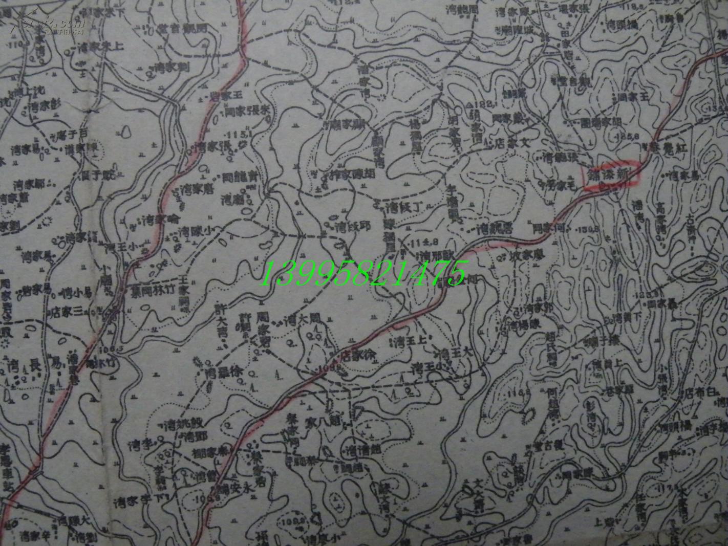 民国地图81【1947年】湖北省江汉道孝感县云梦县地形图图片