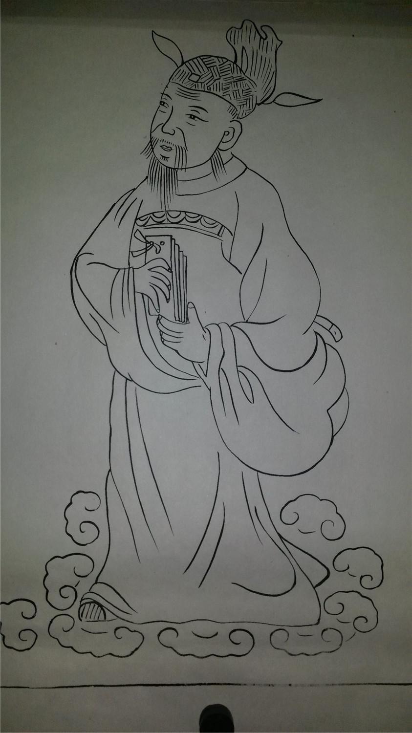 画店80年代存样线稿木刻木版年画版画八仙一套8张全纸很厚