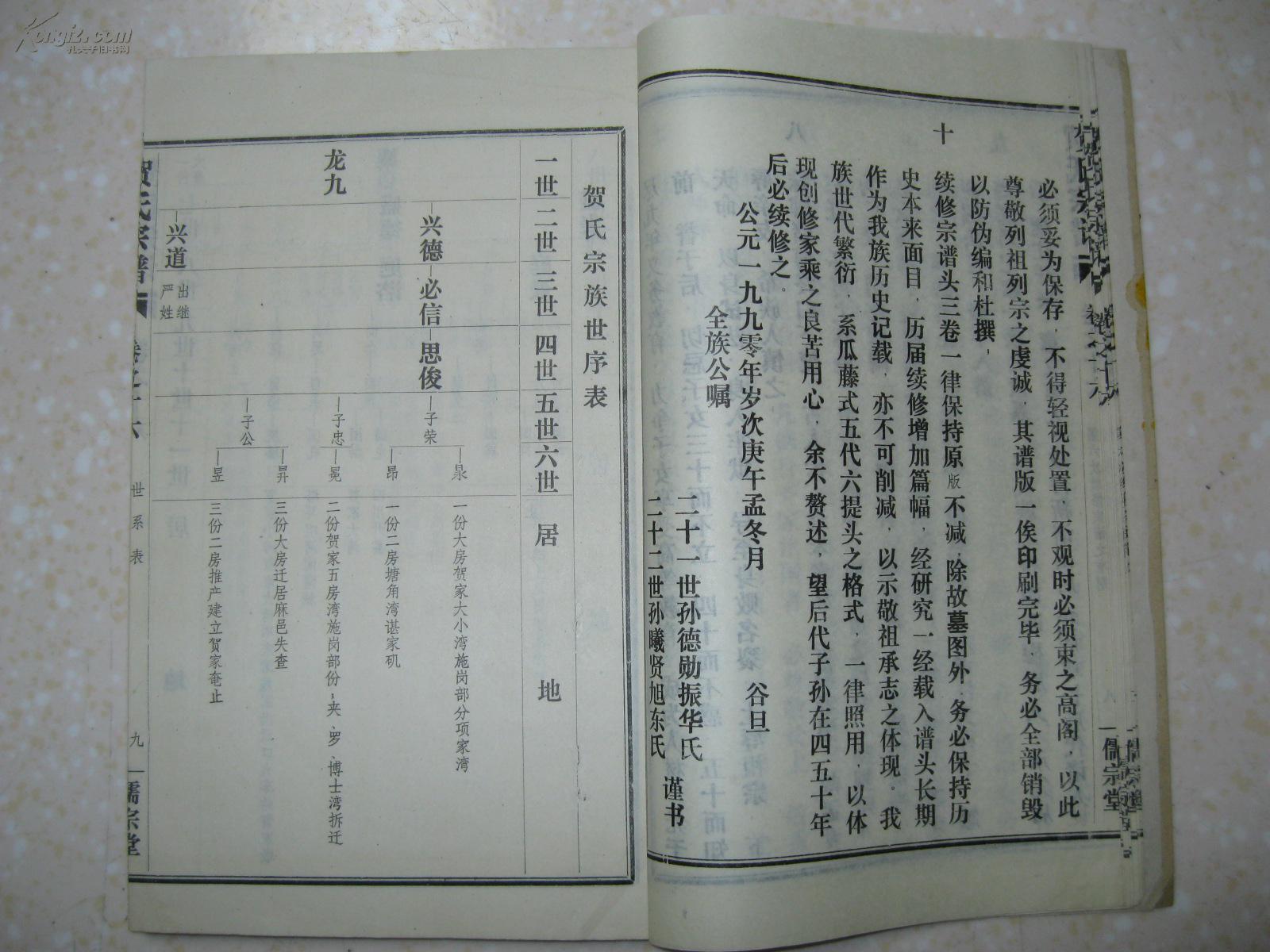 贺氏宗谱(卷十六.湖北新洲阳逻余集.