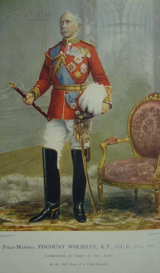 1900年celebritiesofthearmy英军将帅图录极珍贵图册珂罗版套色红色布