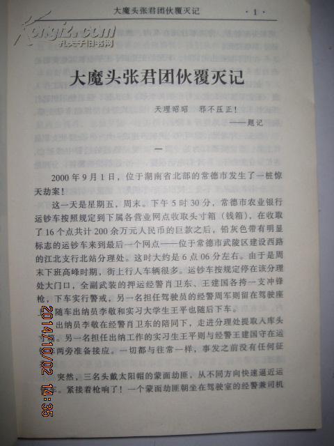 大魔头张君团伙覆灭记:中国大案录