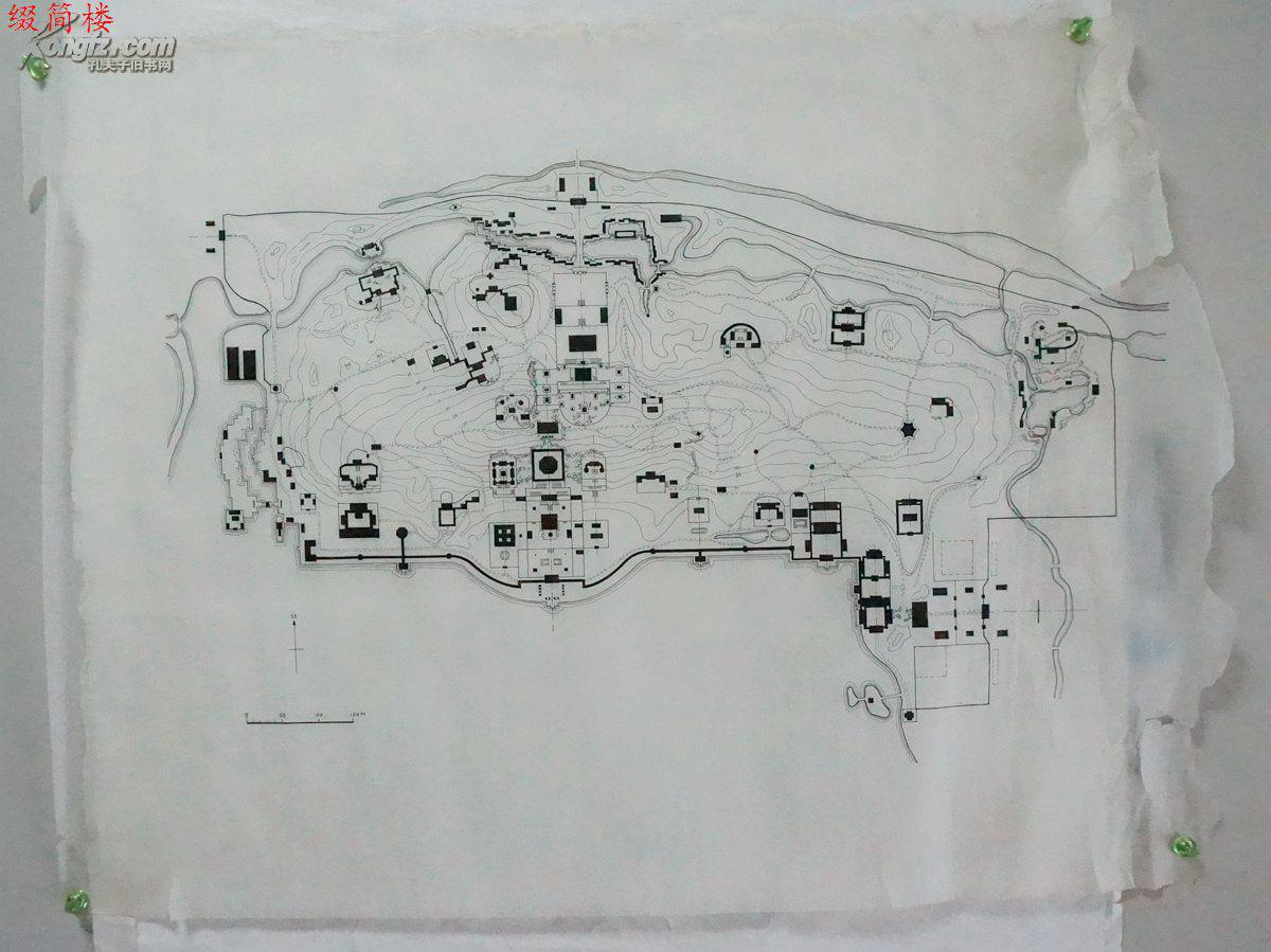 vzd14101813清华大学建筑系测绘颐和园古建手绘图十二件 大图尺寸58*
