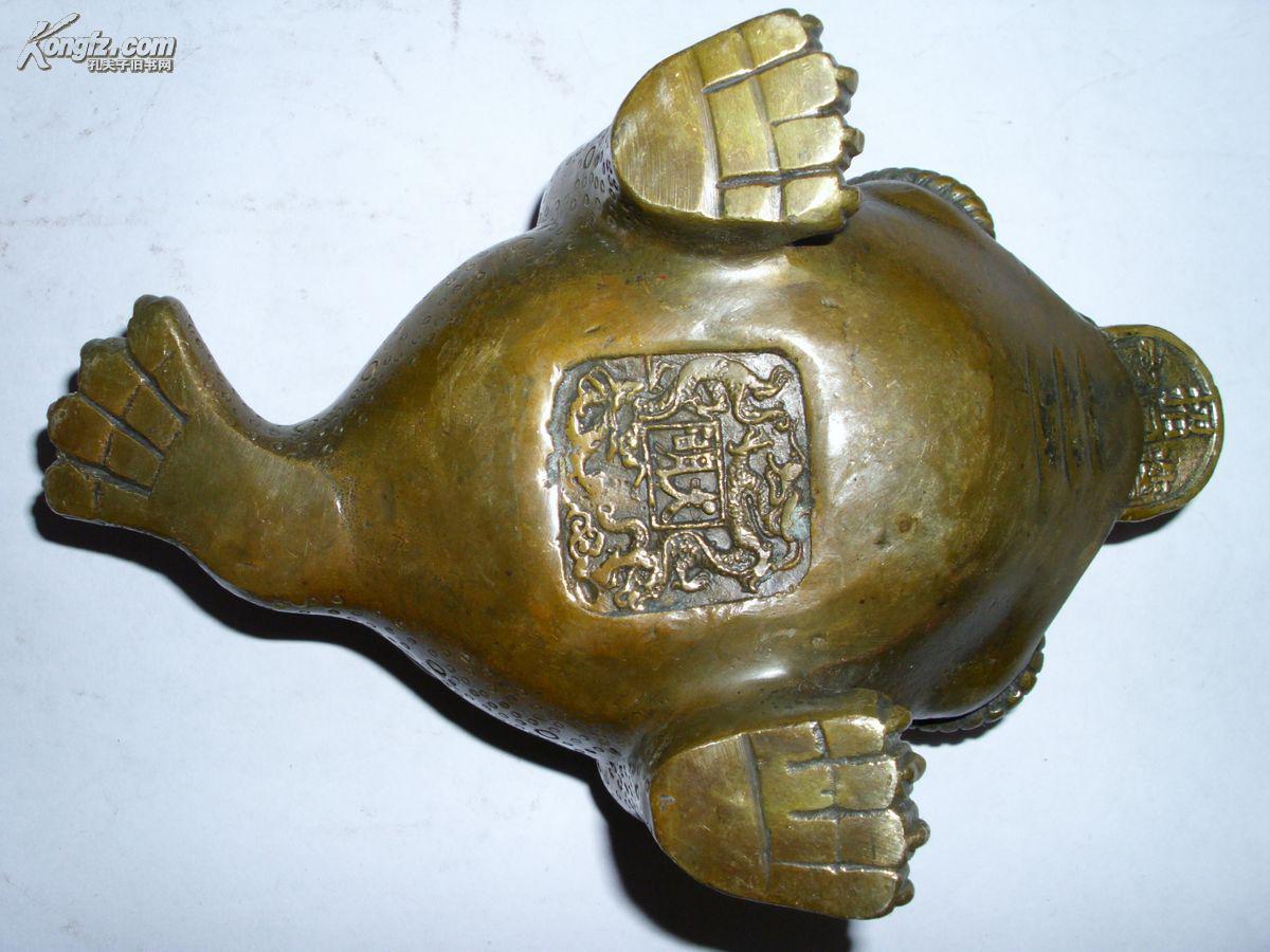 三足金蟾摆件 老铜器黄铜铜器工艺品青铜器古董古玩杂项摆设(图7)