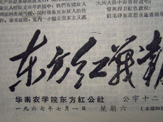 广东文革小报 东方红战报公字12号