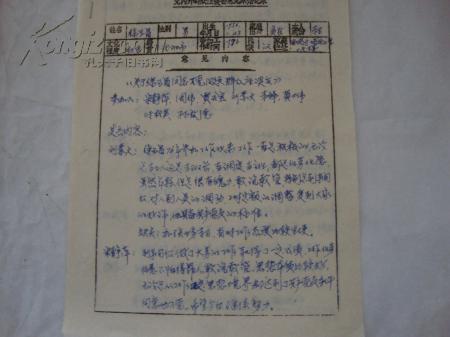 1987年 党内外群众座谈会意见原始记录