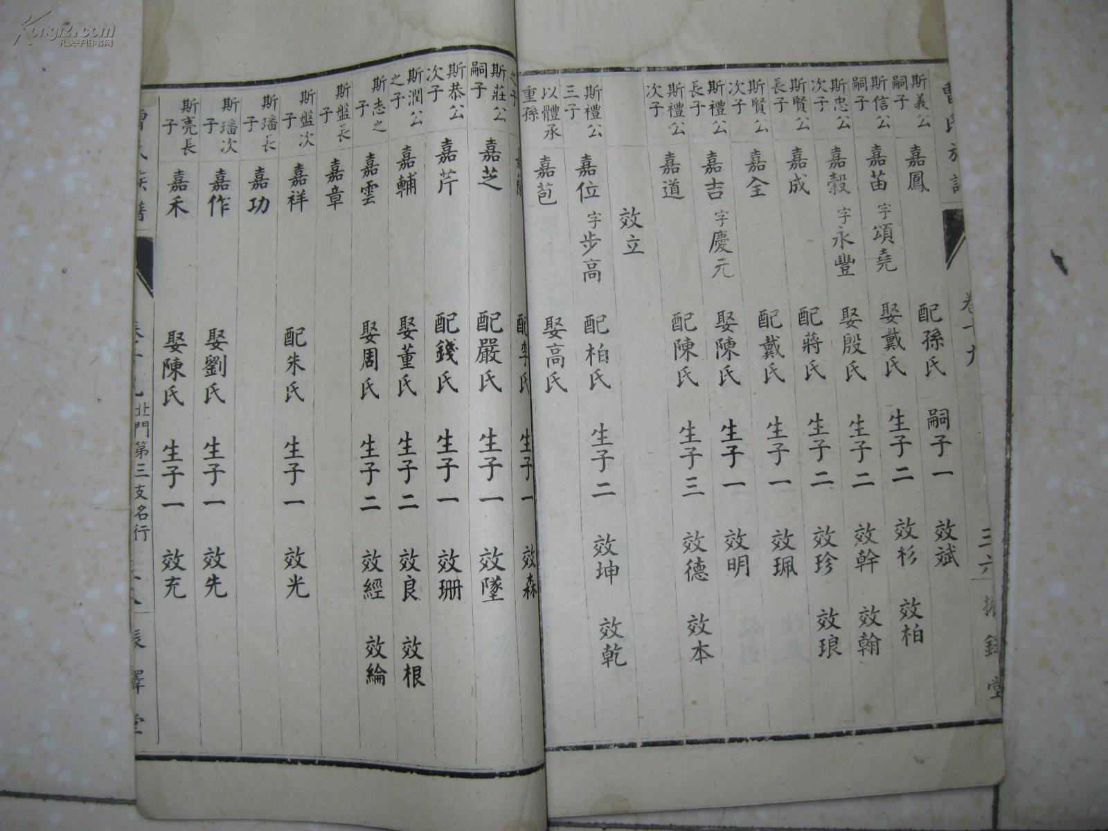曹氏族谱共6本卷五卷六卷十一卷十三卷十六卷十九振铎堂民国期间修编